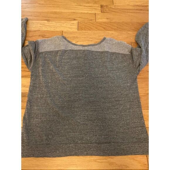 Cynthia Rowley women's casual grey cotton blend mesh shoulders shirt size large - Picture 5 of 9